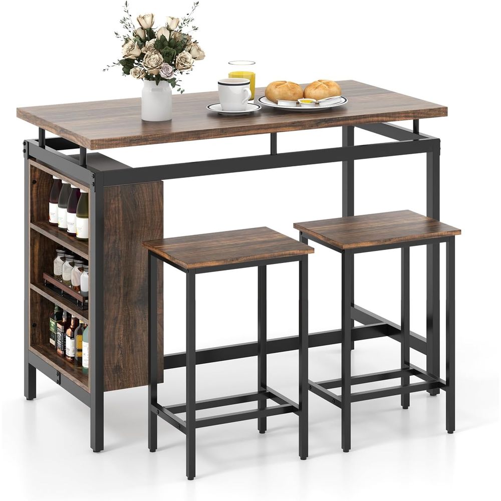 Home Bar And Counter - 3-Piece Dining Table Set - Counter