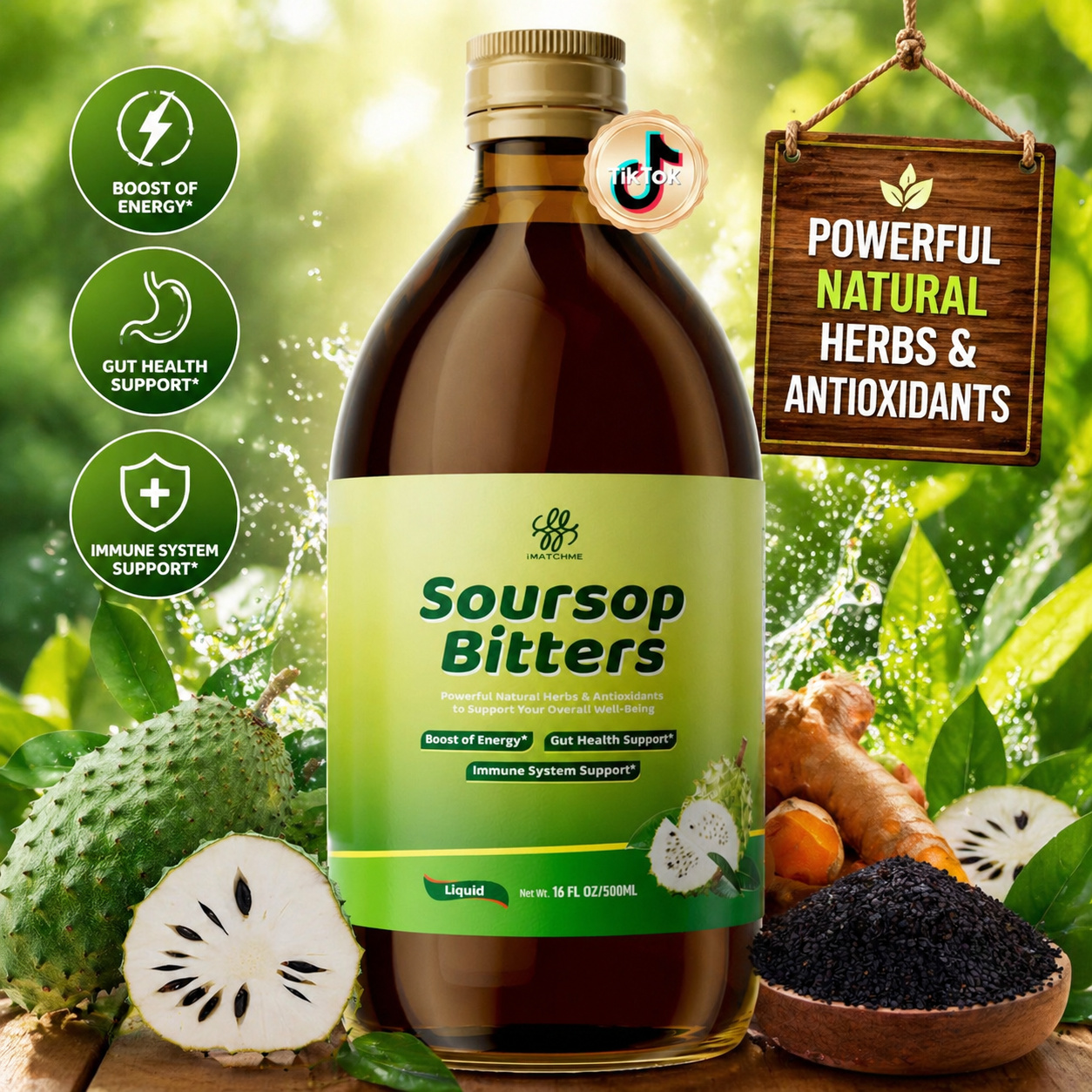 Bitters Bottle Set - Soursop Bitters Liquid 500ML, Natural Herbal