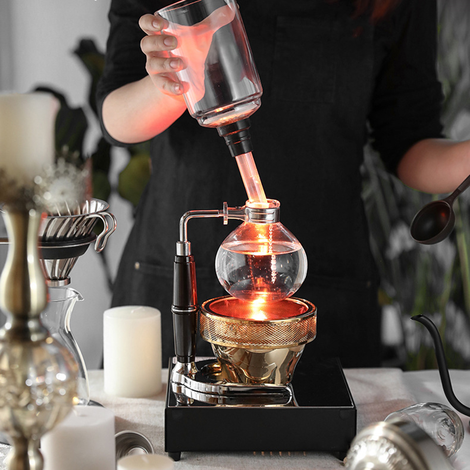Siphon Coffee Maker 3/5 Cups V - đánh giá và giá Home Bar Setup