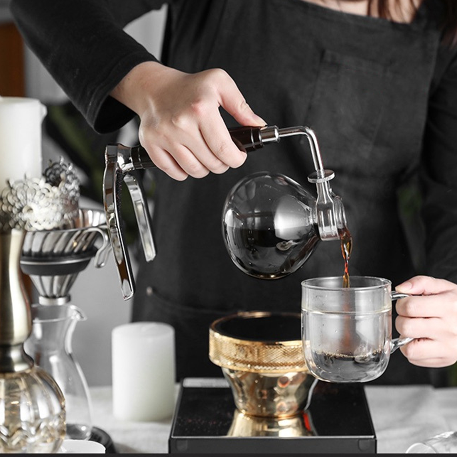 Siphon Coffee Maker 3/5 Cups V - đánh giá và giá Home Bar Setup
