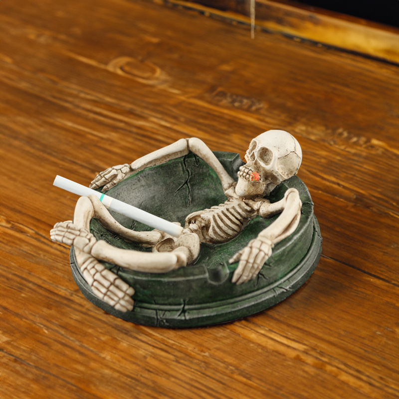 Resin Skull Shaped Ashtray, Cr - đánh giá và giá Home Bar And Counter