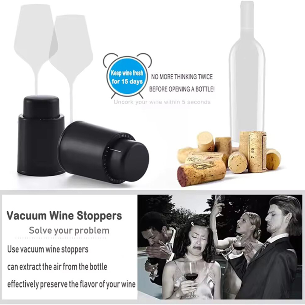 Black Vacuum-Sealed Wine Bottl - đánh giá và giá Wine Preservation Pump