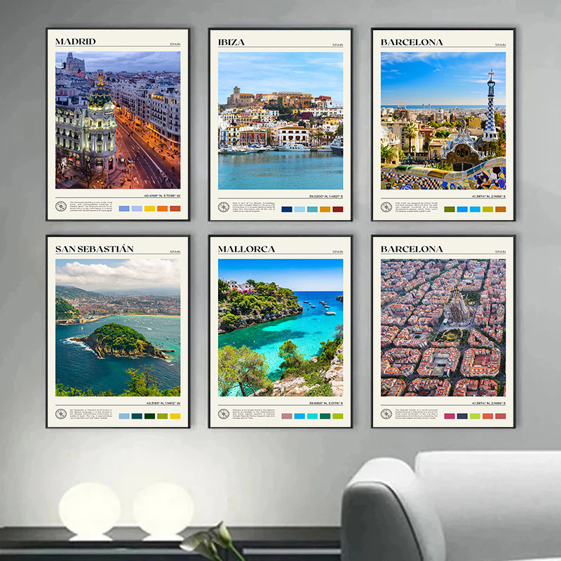 Spain Travel Scenery Poster Se - đánh giá và giá Home Barcelona