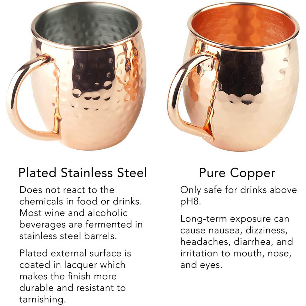 2pcs 100% Handmade 18oz Hammer - đánh giá và giá Mule Copper Mug