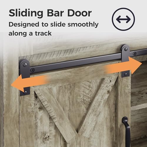 52-Inch Light Grey Farmhouse B - đánh giá và giá Home Bar Shelf
