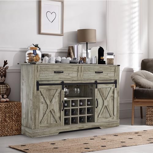 52-Inch Light Grey Farmhouse B - đánh giá và giá Home Bar Shelf