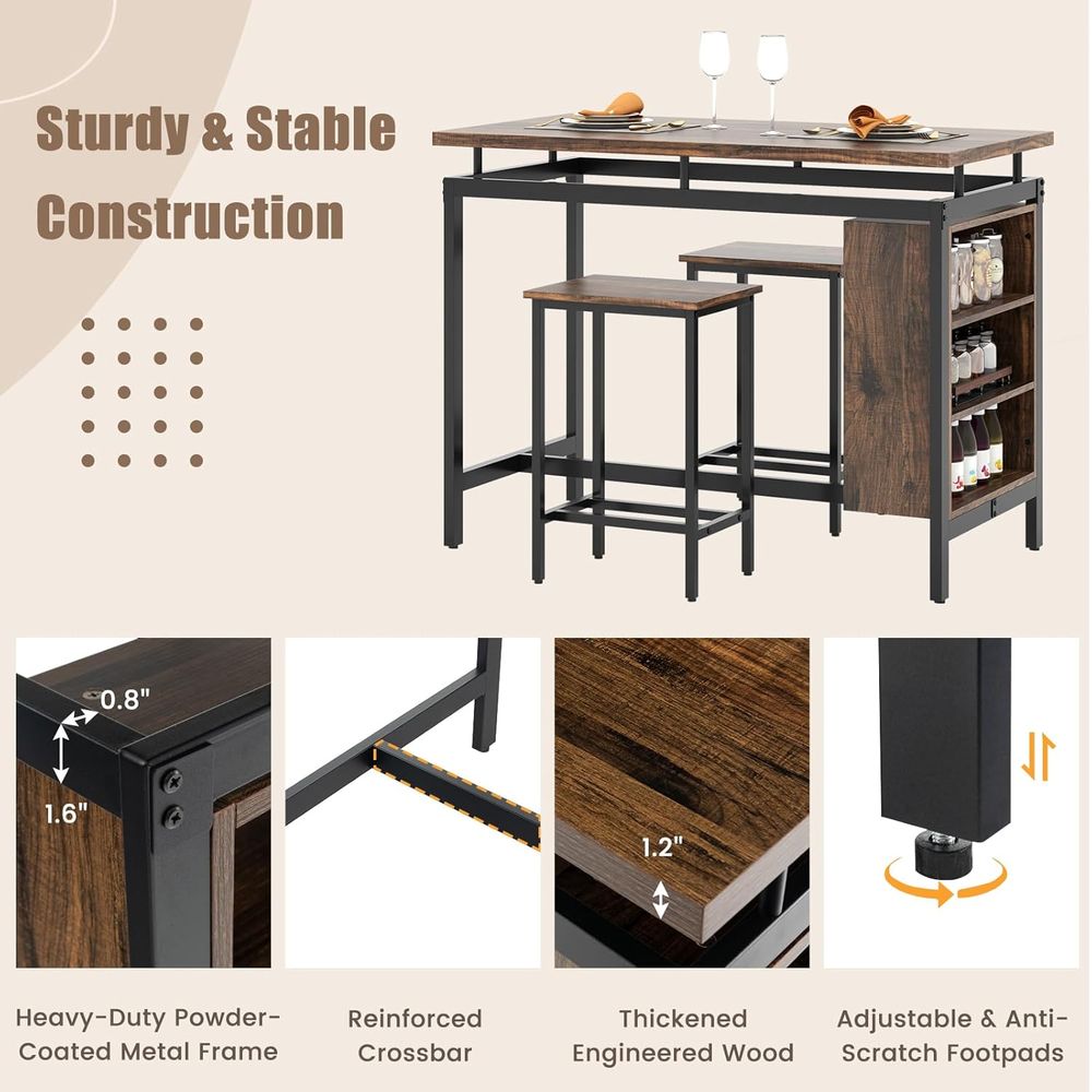 3-Piece Dining Table Set - Cou - đánh giá và giá Home Bar And Counter