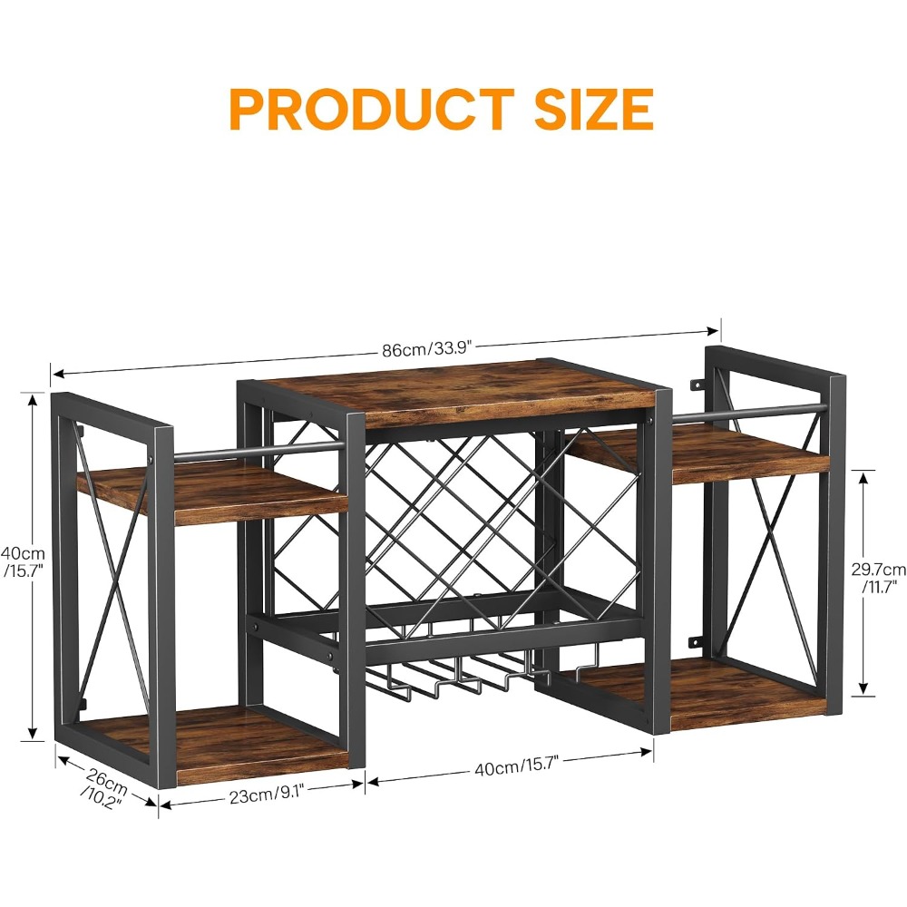 Wall Mounted Wine Rack with Gl - đánh giá và giá Home Bar Shelf