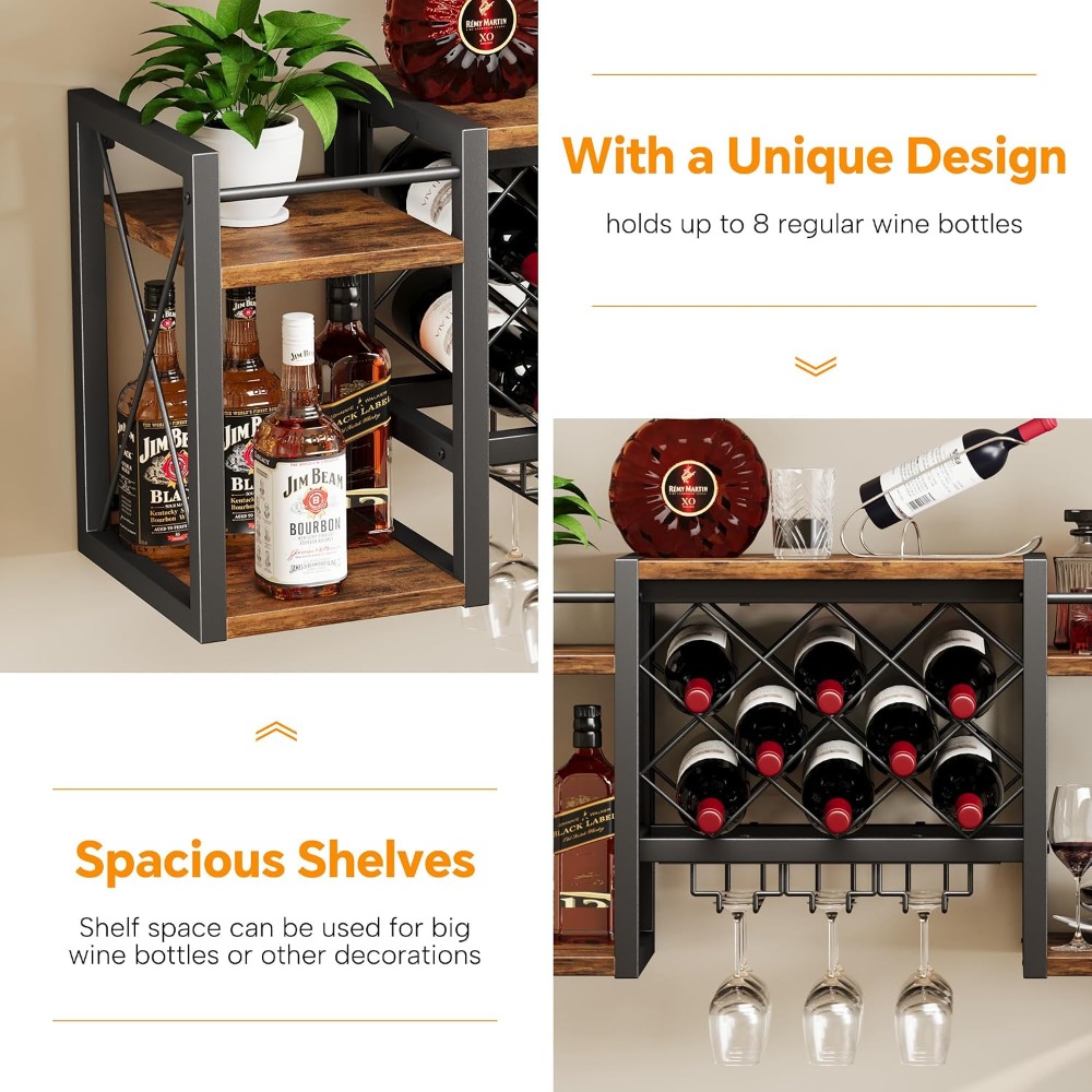 Wall Mounted Wine Rack with Gl - đánh giá và giá Home Bar Shelf