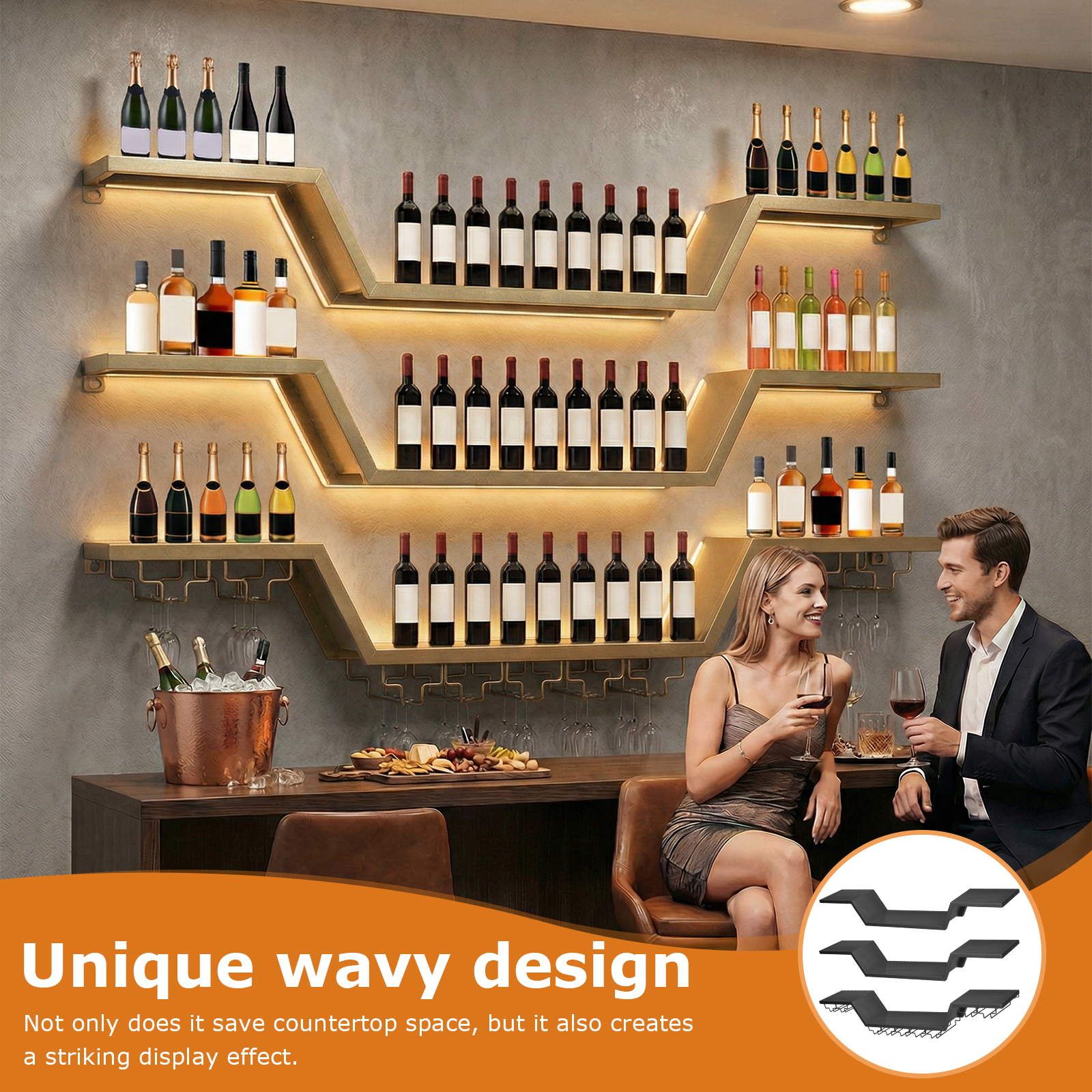 47/55inch Modern LED Wine Rack - đánh giá và giá Home Bar Shelf