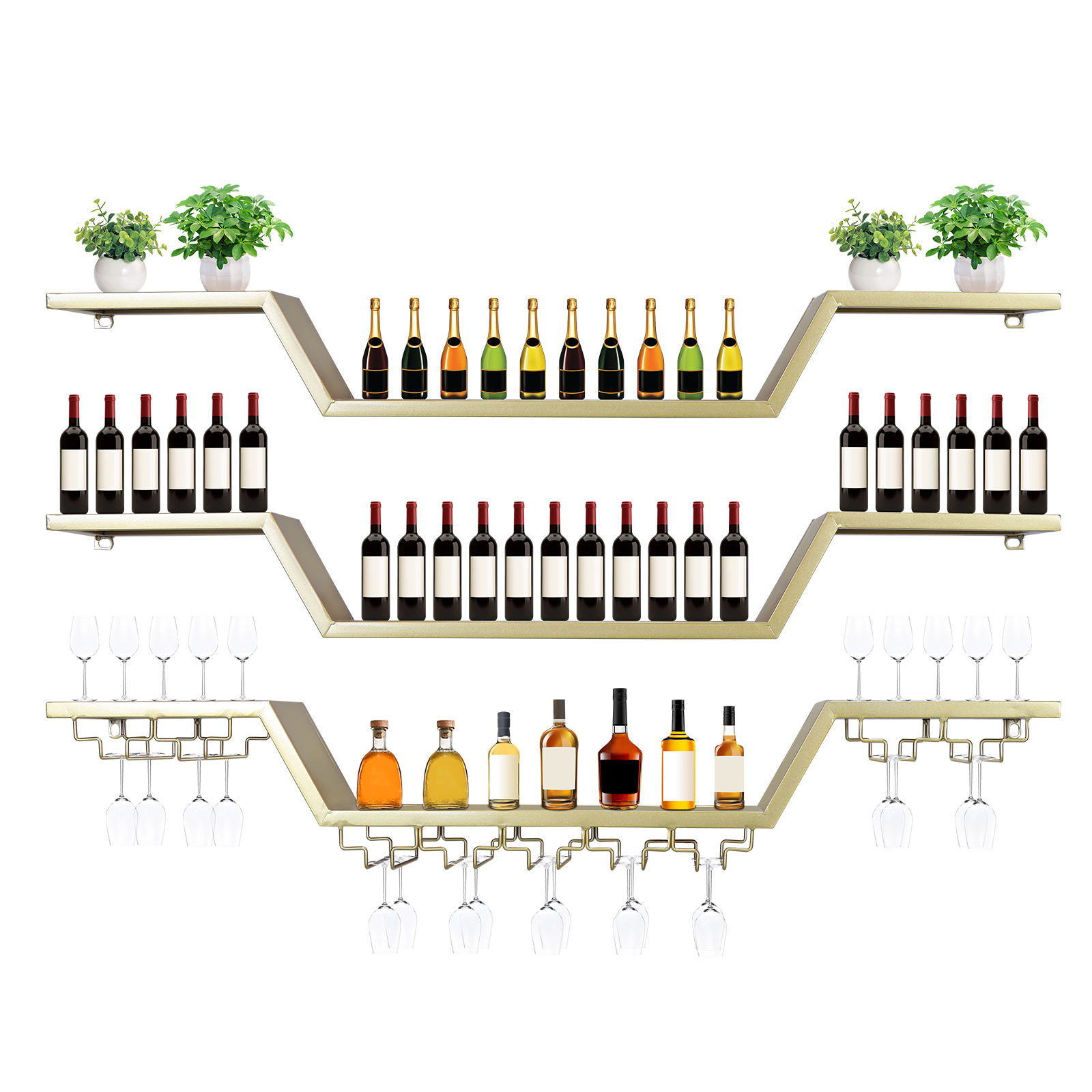 47/55inch Modern LED Wine Rack - đánh giá và giá Home Bar Shelf