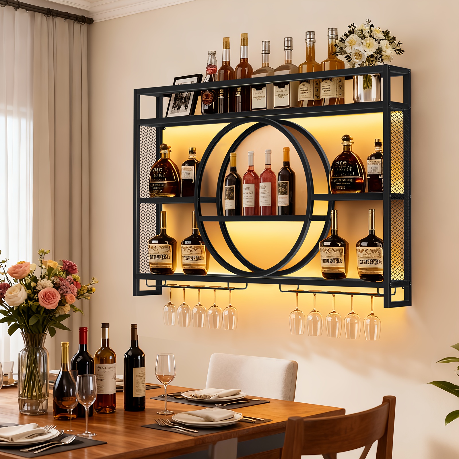 Stylish 3-Tier Wall-Mounted Me - đánh giá và giá Home Bar Shelf