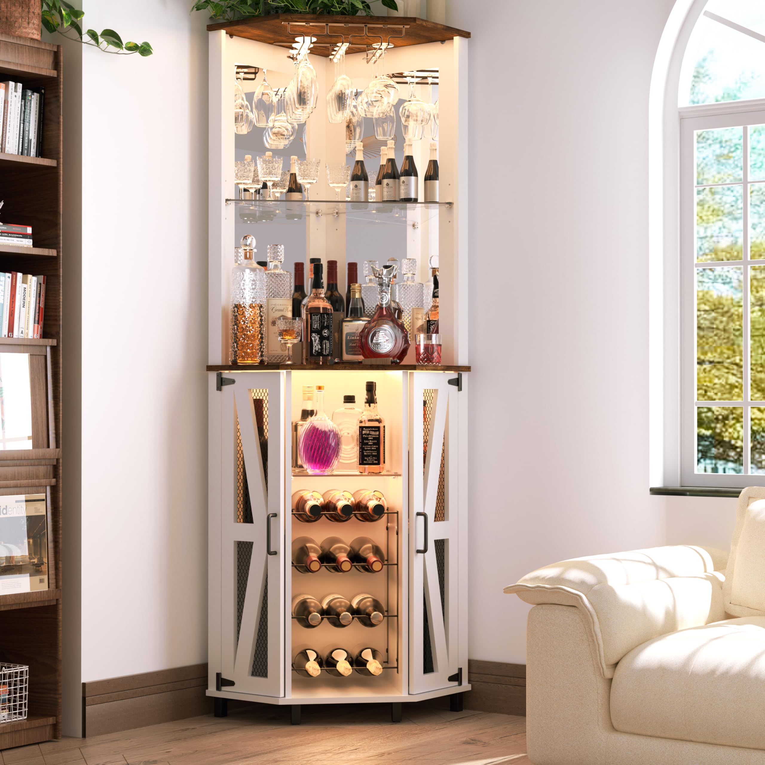 68.9 Inch Farmhouse-Style Corn - đánh giá và giá Home Bar Shelf