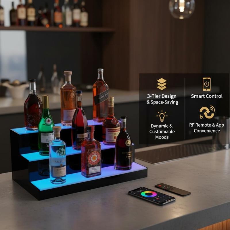 Illuminated Beverage Shelf 24  - đánh giá và giá Home Bar Shelf