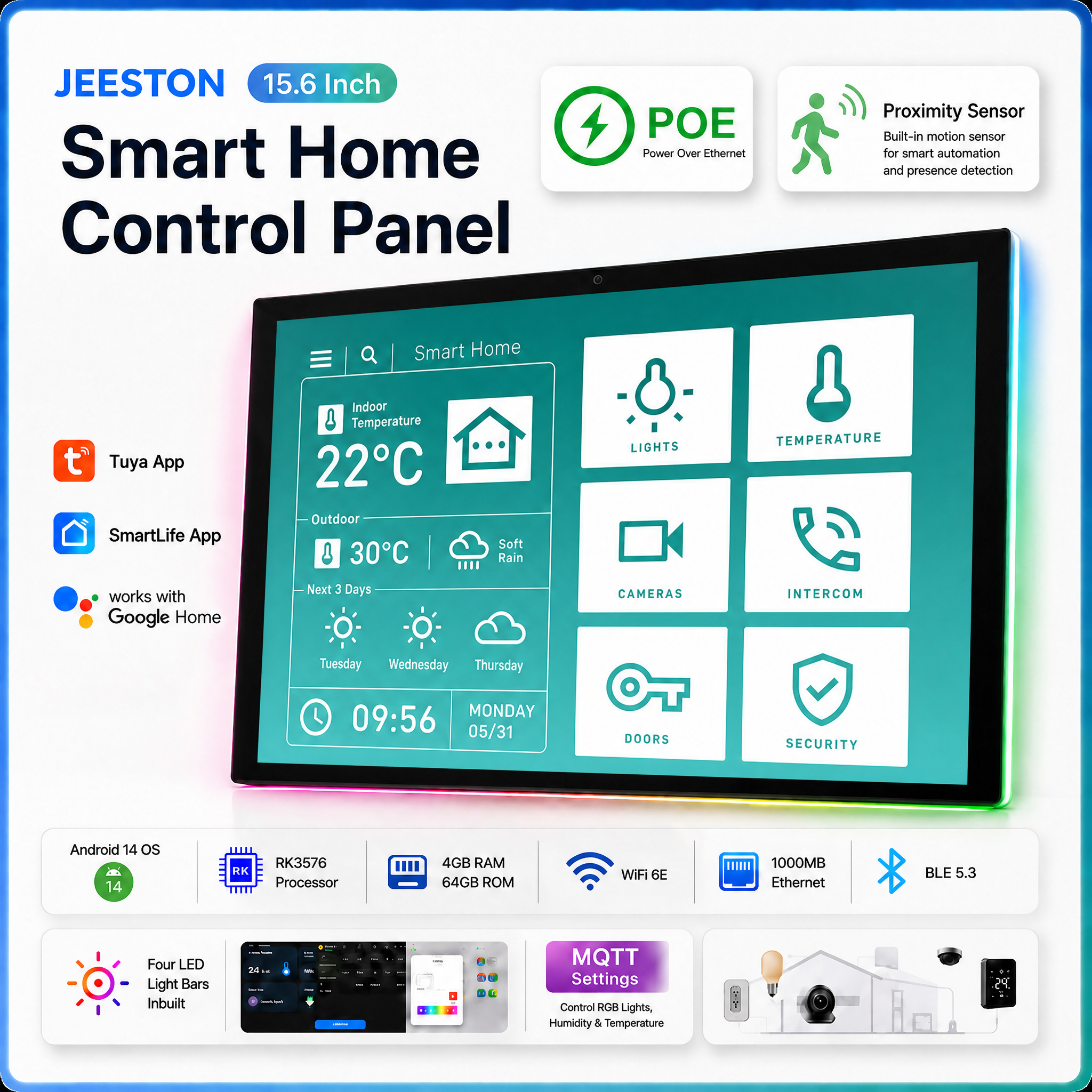 15.6 Inch Android 14 Smart Hom - đánh giá và giá Home Bar Android