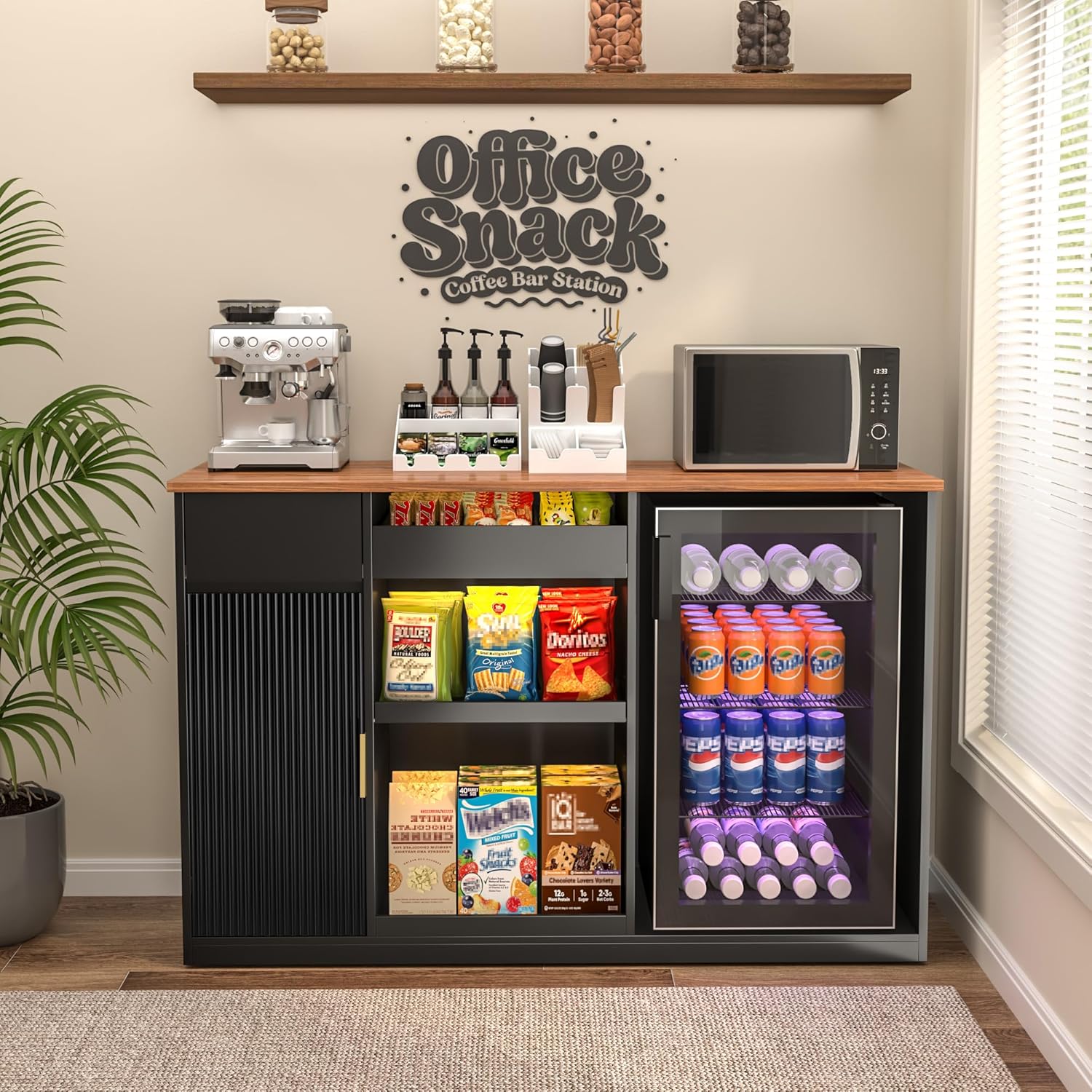 Snack Bar Cabinet with Fridge  - đánh giá và giá Home Bar Shelf