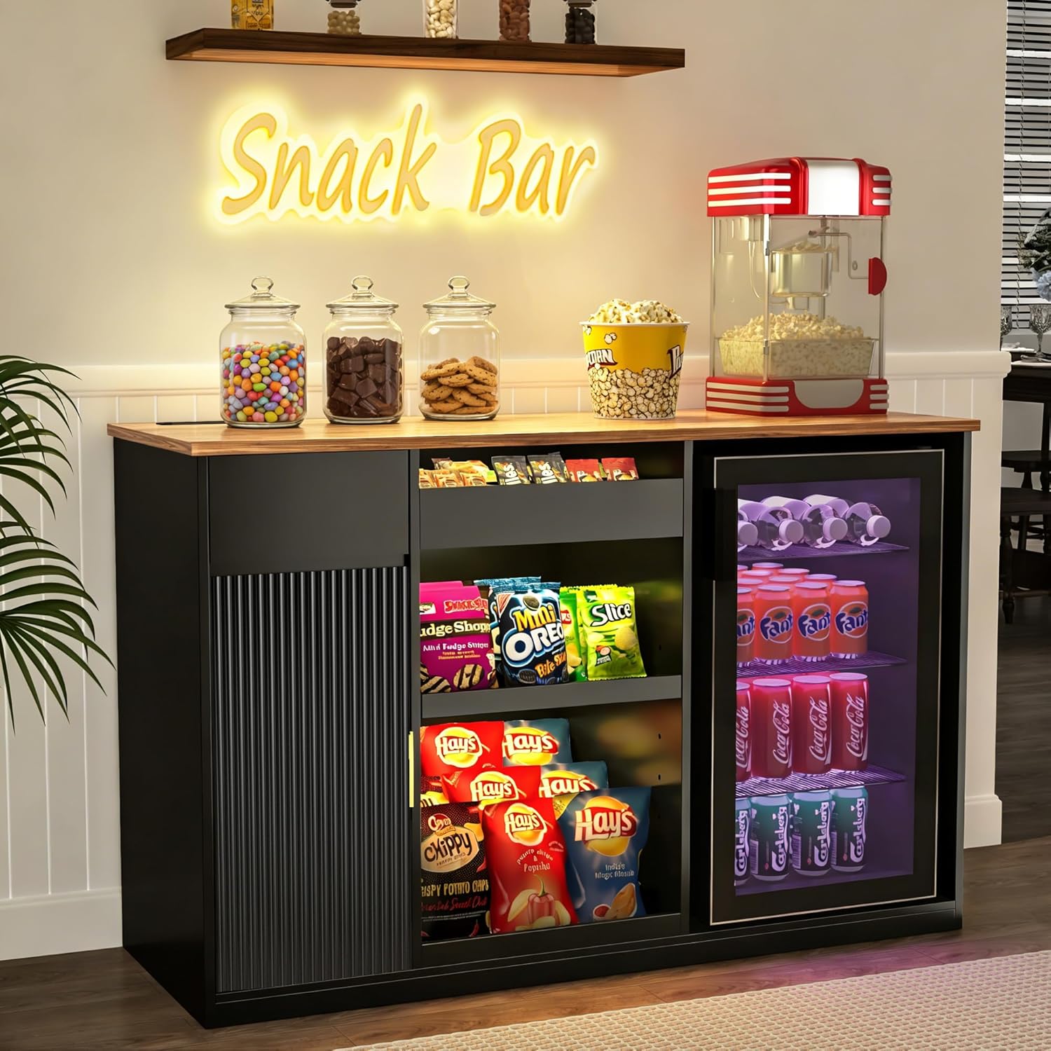 Snack Bar Cabinet with Fridge  - đánh giá và giá Home Bar Shelf
