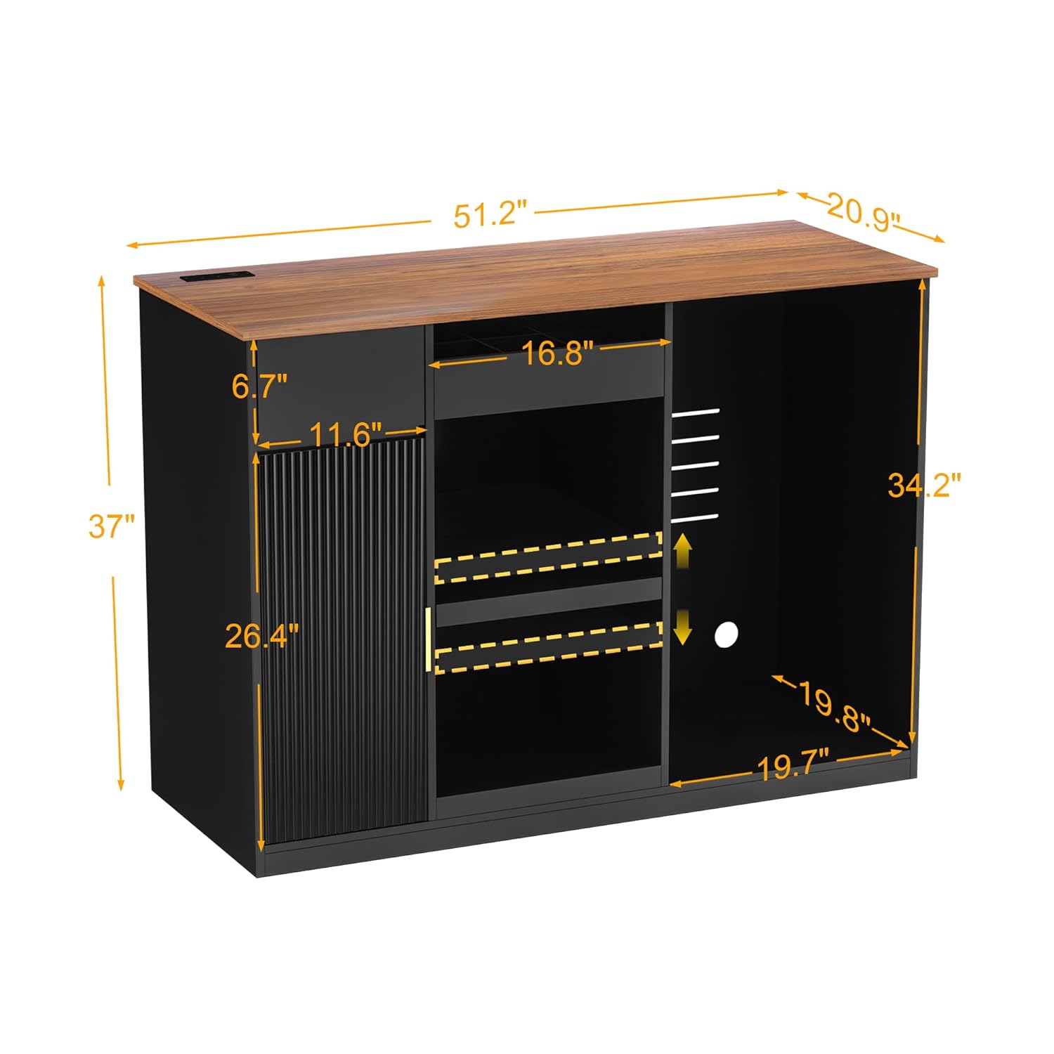 Snack Bar Cabinet with Fridge  - đánh giá và giá Home Bar Shelf