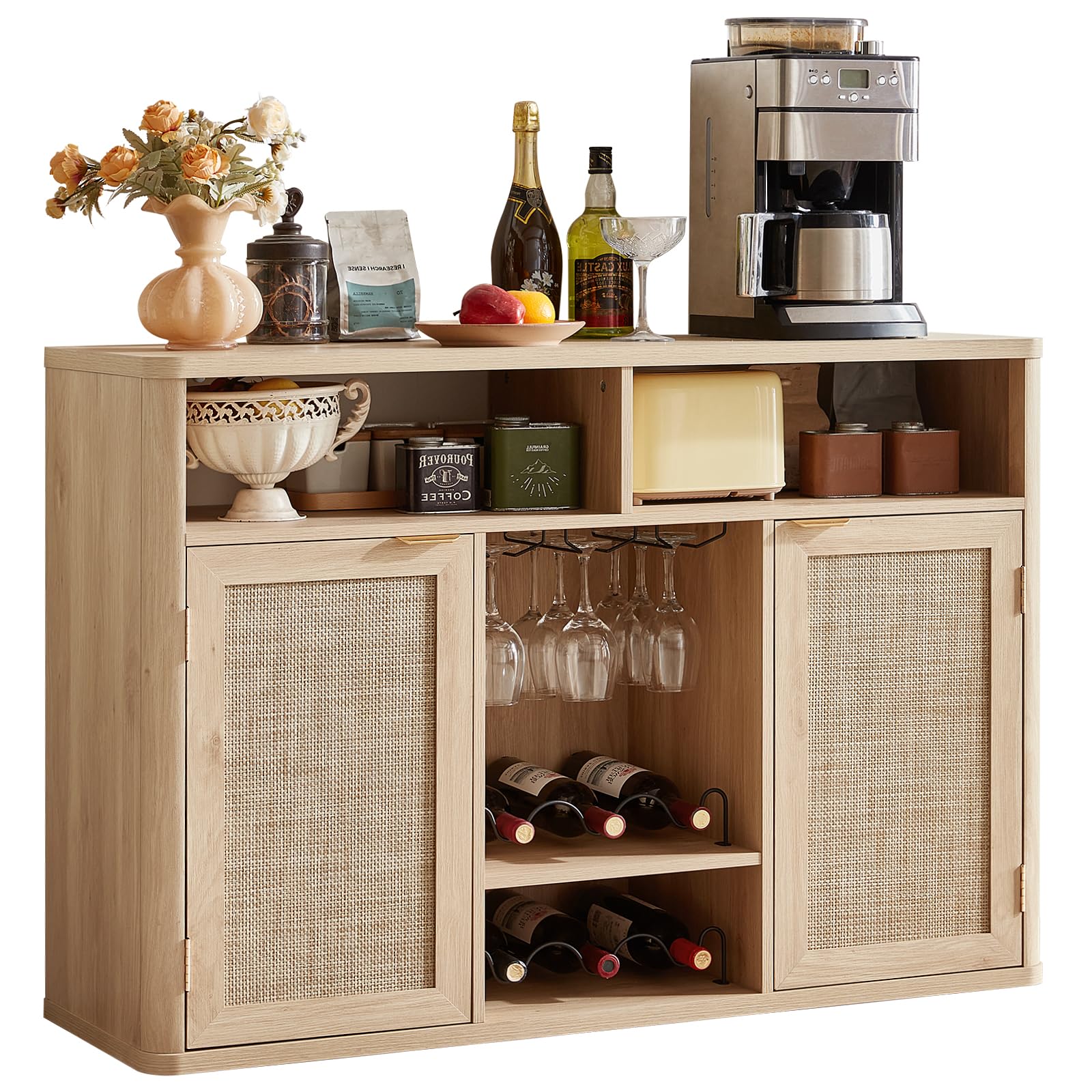Boho-Inspired Natural Wood Bar - đánh giá và giá Home Bar Shelf