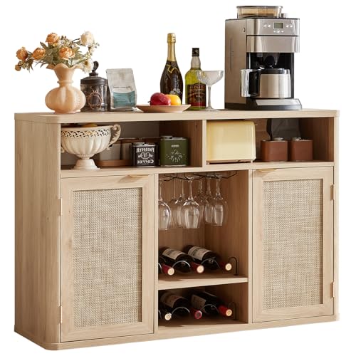 Boho-Inspired Natural Wood Bar - đánh giá và giá Home Bar Shelf