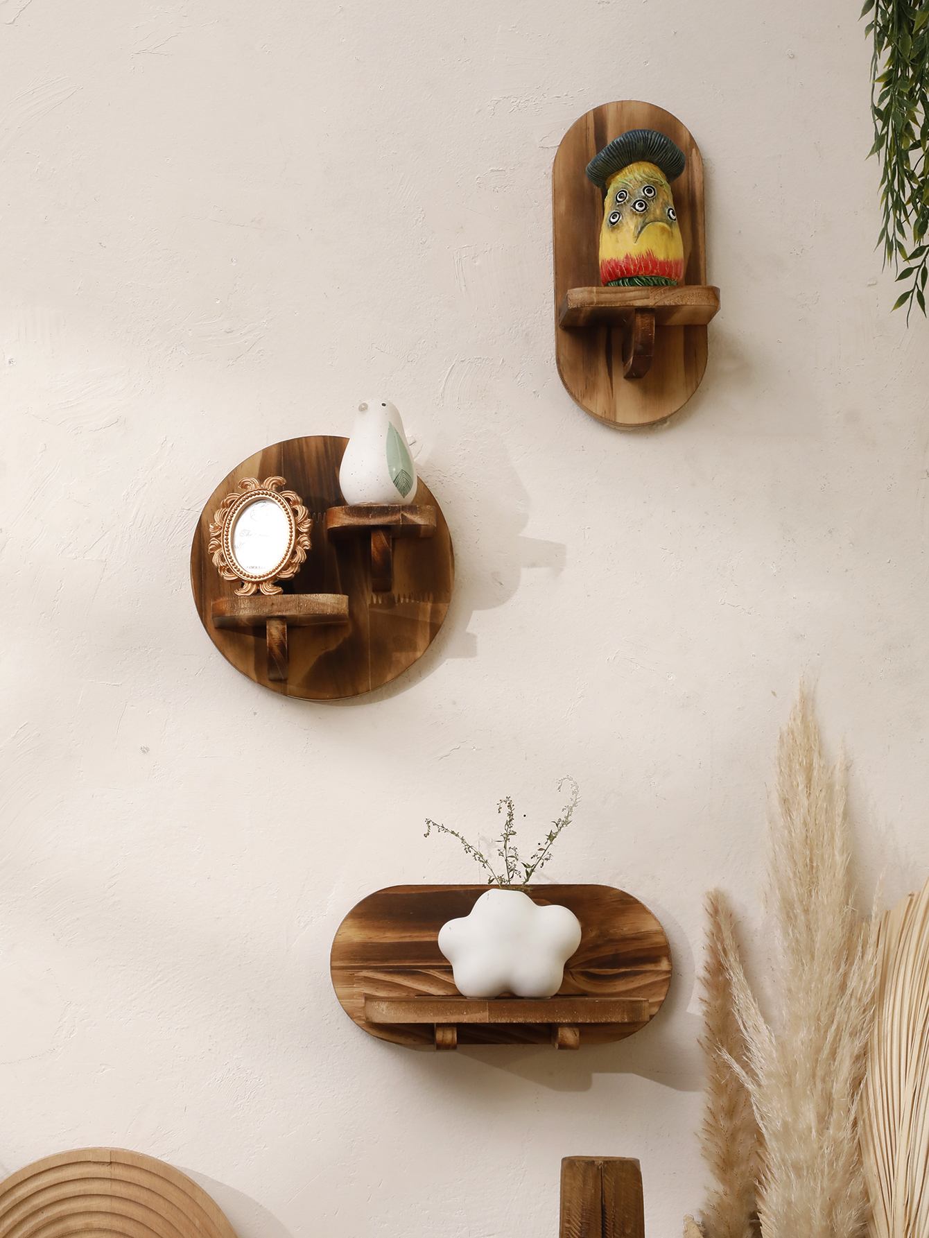 1/2-tier Wooden Shelves Oval C - đánh giá và giá Home Bar Shelf