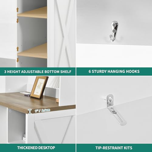 White Farmhouse-Style 6-Tier S - đánh giá và giá Home Bar Shelf
