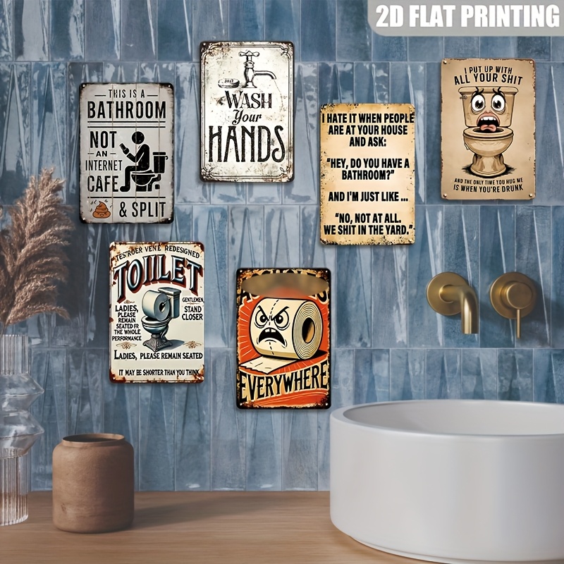 Set of 6, Fun Quotes Metal Tin - đánh giá và giá Home Bar Setup